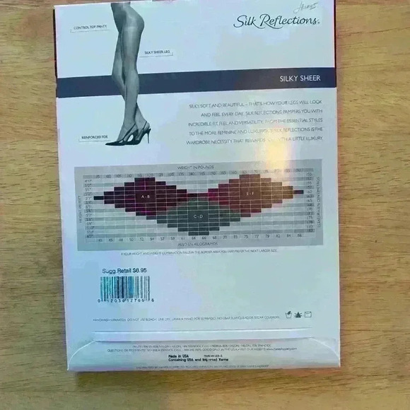Hanes Silk Reflections Control Top Reinforced Toe Pantyhose 718 - Picture 2 of 2